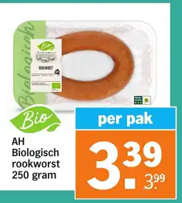 Albert Heijn AH Biologisch rookworst aanbieding