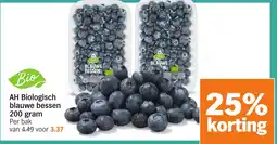 Albert Heijn AH Biologisch blauwe bessen aanbieding