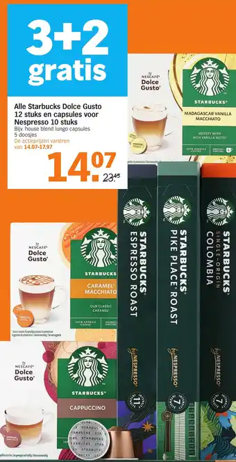 Albert Heijn Alle Starbucks Dolce Gusto en capsules voor Nespresso aanbieding