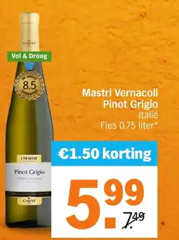 Albert Heijn Mastri Vernacoli Pinot Grigio aanbieding