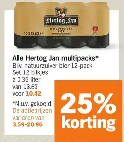Albert Heijn Alle Hertog Jan multipacks aanbieding