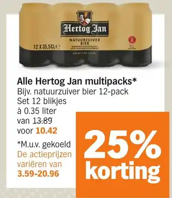 Albert Heijn Alle Hertog Jan multipacks aanbieding