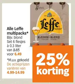 Albert Heijn Alle Leffe multipacks aanbieding