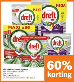 Albert Heijn Alle Dreft vaatwascapsules aanbieding
