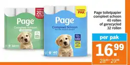 Albert Heijn Page toiletpapier compleet schoon of gerecycled aanbieding