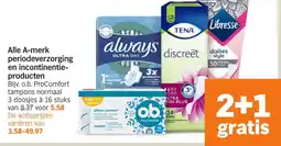Albert Heijn Alle A-merk periodeverzorging en incontinentie- producten aanbieding