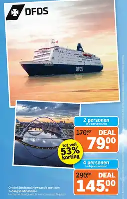 Albert Heijn Ontdek bruisend Newcastle met een 3-daagse MiniCruise. aanbieding