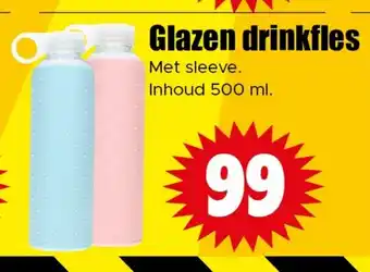 Dirk Glazen drinkfles aanbieding