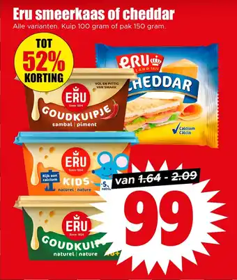 Dirk Eru smeerkaas of cheddar aanbieding