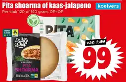 Dirk Pita shoarma of kaas-jalapeno aanbieding