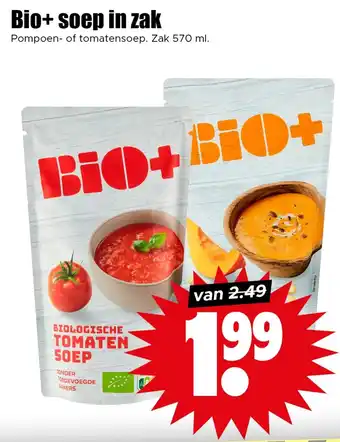 Dirk Bio+ soep in zak aanbieding