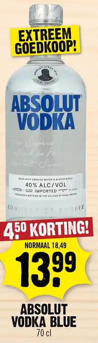 Dirk Absolut Vodka Blue aanbieding