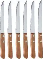 Bol.com Vaggan Steakmessen set houten handvat 6 stuks aanbieding