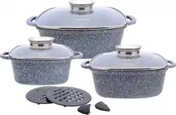 Bol.com Klausberg 7327 - 8 delige braadpannen set - marmer grijs - 20/24/28 cm aanbieding