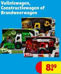 Kruidvat Vuilniswagen, Constructiewagen of Brandweerwagen aanbieding