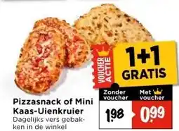Vomar Voordeelmarkt Pizzasnack of Mini Kaas-Uienkruier aanbieding