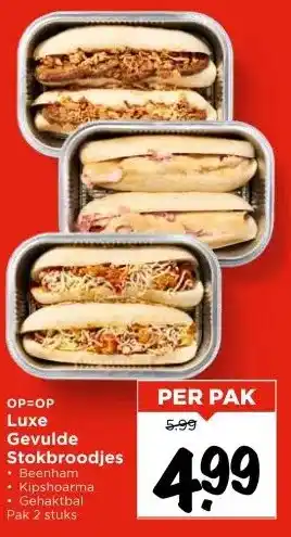 Vomar Voordeelmarkt OP=OP Luxe Gevulde Stokbroodjes aanbieding