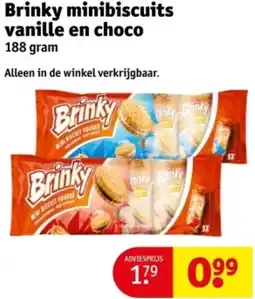 Kruidvat Brinky minibiscuits vanille en choco aanbieding