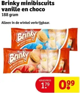 Kruidvat Brinky minibiscuits vanille en choco aanbieding