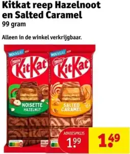 Kruidvat Kitkat reep Hazelnoot en Salted Caramel aanbieding