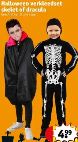 Kruidvat Halloween verkleedset skelet of dracula aanbieding