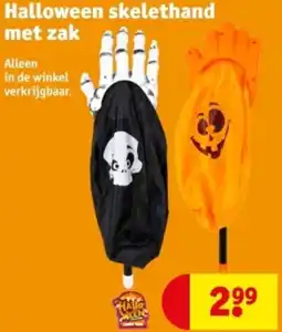 Kruidvat Halloween skelethand met zak aanbieding