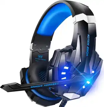 Bol.com KOTION EACH G9000 Gaming Headset - PS4 laptops - Zwart/Blauw aanbieding