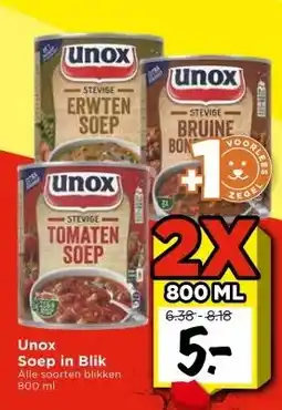 Vomar Voordeelmarkt Unox Soep in Blik aanbieding