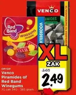 Vomar Voordeelmarkt Venco Piramides of Red Band Winegums aanbieding
