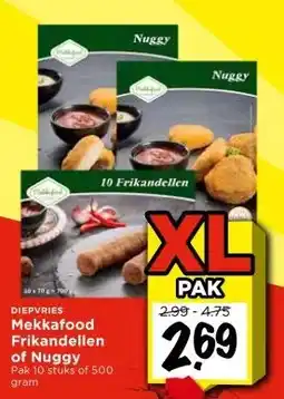 Vomar Voordeelmarkt Mekkafood Frikandellen of Nuggy aanbieding