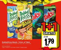 Vomar Voordeelmarkt Dubbelfrisss Boost, 1 Kcal, of Taksi aanbieding
