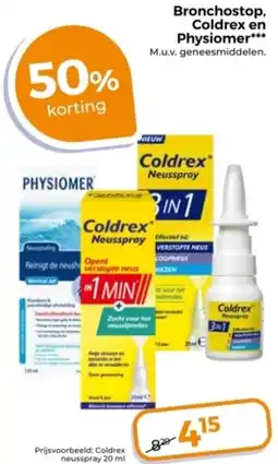 Trekpleister Bronchostop, Coldrex en Physiomer aanbieding