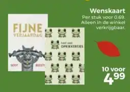 Trekpleister Wenskaart aanbieding