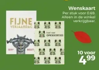 Trekpleister Wenskaart aanbieding
