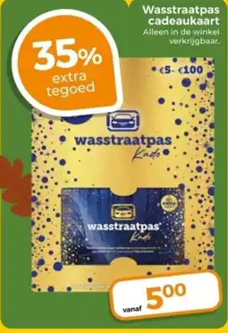 Trekpleister Wasstraatpas cadeaukaart aanbieding