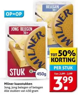 Hoogvliet Milner kaasstukken aanbieding