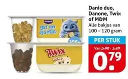 Hoogvliet Danio duo, Danone, Twix of M&M aanbieding