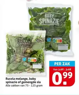 Hoogvliet Rucola melange, baby spinazie of gemengde sla aanbieding