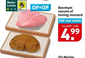 Hoogvliet Beenham naturel of honing mosterd aanbieding
