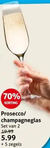 Hoogvliet Prosecco/ champagneglas aanbieding