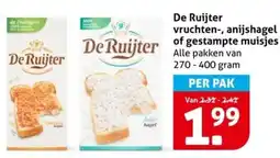Hoogvliet De Ruijter vruchten, anijshagel of gestampte muisjes aanbieding