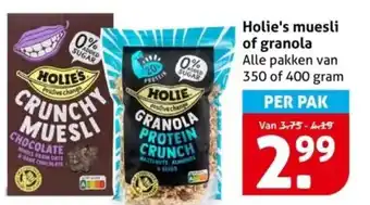Hoogvliet Holie's muesli of granola aanbieding