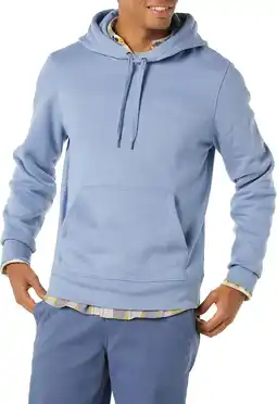 Amazon Amazon Essentials Men's Fleecetrui met capuchon (verkrijgbaar in grote en lange maten), IJsblauw, XL aanbieding
