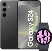 Coolblue Samsung Galaxy S24 128GB Zwart + Galaxy Watch 6 Zwart 40mm aanbieding