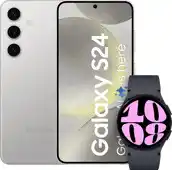 Coolblue Samsung Galaxy S24 128GB Grijs + Galaxy Watch 6 Zwart 40mm aanbieding
