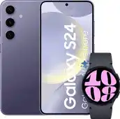Coolblue Samsung Galaxy S24 256GB Paars + Galaxy Watch 6 Zwart 40mm aanbieding