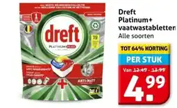 Hoogvliet Dreft Platinum+ vaatwastabletten aanbieding