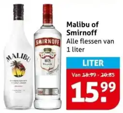 Hoogvliet Malibu of Smirnoff aanbieding