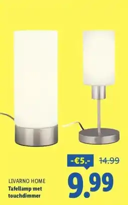 Lidl Tafellamp met touchdimmer aanbieding