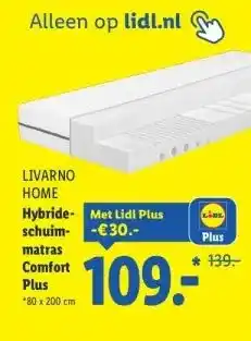 Lidl Hybride- schuim-matras Comfort Plus aanbieding
